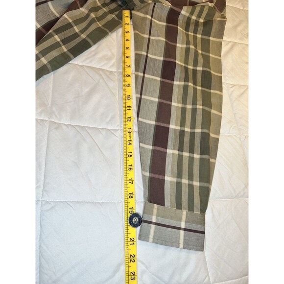 Roundtree & Yorke Shirt Men Size XL Dress Plaid Non Iron Collar Button Down Brow - Picture 7 of 9